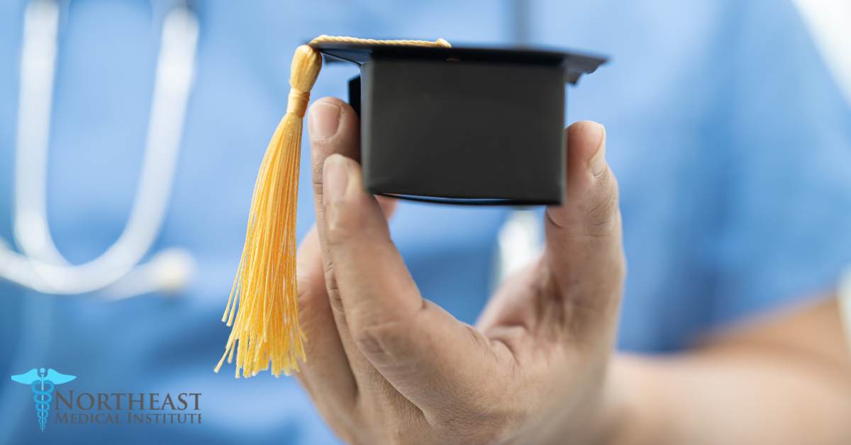 A patient care technician studying for their high school diploma or GED to meet the education requirements for the job